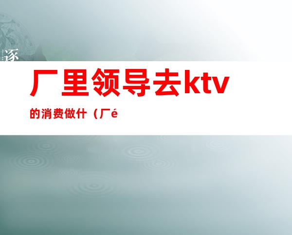 厂里领导去ktv的消费做什（厂里领导去ktv的消费做什么工作）