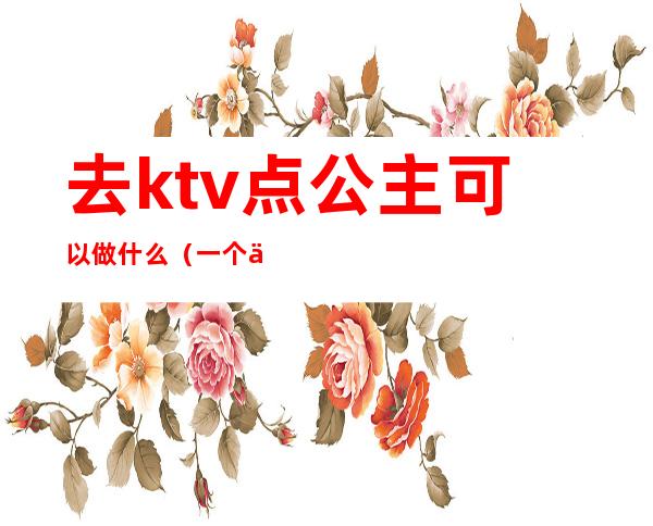 去ktv点公主可以做什么（一个人去ktv点公主会做些什么吗）