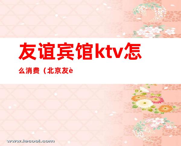 友谊宾馆ktv怎么消费（北京友谊宾馆ktv消费多少）