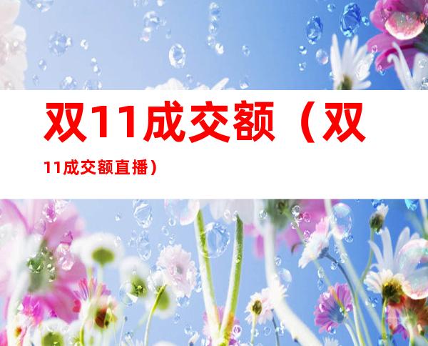 双11成交额（双11成交额直播）