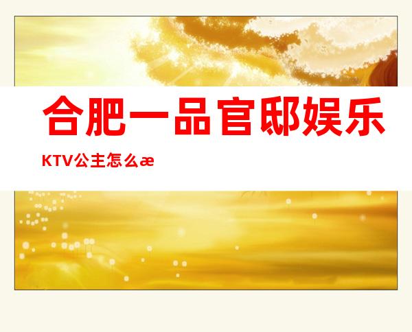 合肥一品官邸娱乐KTV公主怎么样，包厢酒水消费价格表。