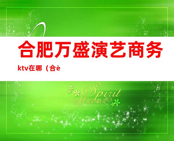 合肥万盛演艺商务ktv在哪（合肥万盛演艺商务ktv在哪个位置）