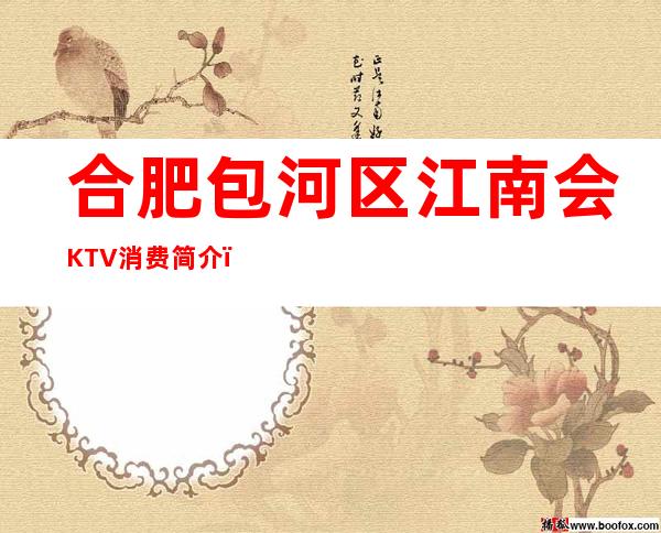 合肥包河区江南会KTV消费简介，江南会KTV攻略玩伐。