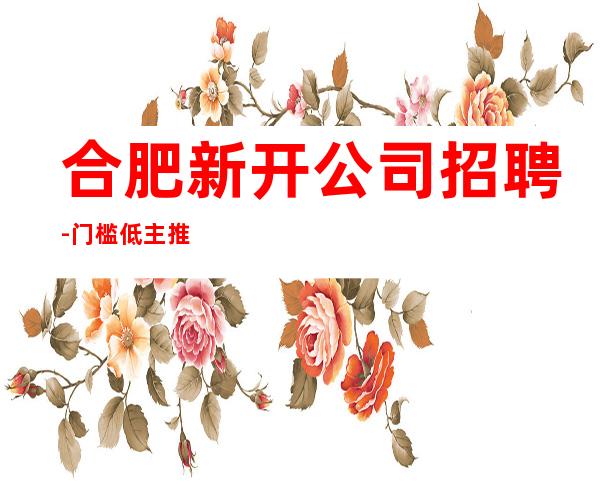 合肥新开公司招聘-门槛低主推新人