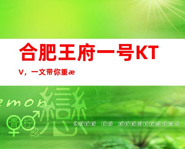 合肥王府一号KTV，一文带你重新了解这家店详情