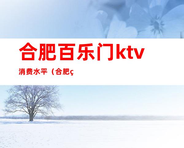 合肥百乐门ktv消费水平（合肥百乐门KTV是什么地方）