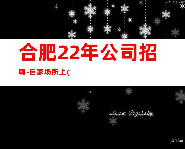 合肥22年公司招聘-自家场所上班