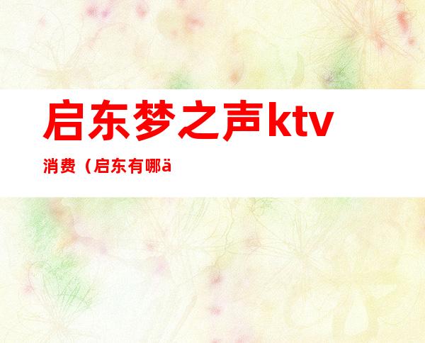 启东梦之声ktv消费（启东有哪些ktv会所）