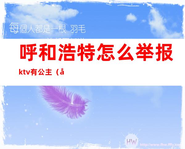 呼和浩特怎么举报ktv有公主（发现ktv有公主可以举报嘛）