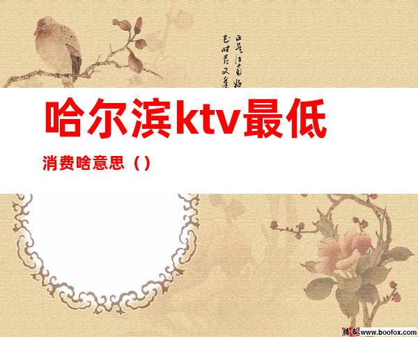 哈尔滨ktv最低消费啥意思（）