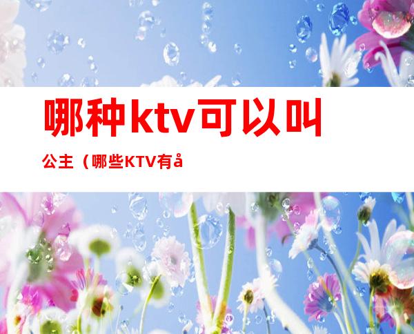 哪种ktv可以叫公主（哪些KTV有公主）