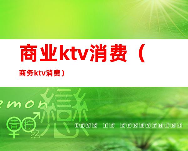 商业ktv消费（商务ktv消费）