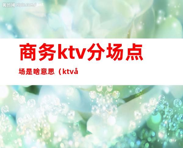 商务ktv分场点场是啥意思（ktv商务场是什么样子）