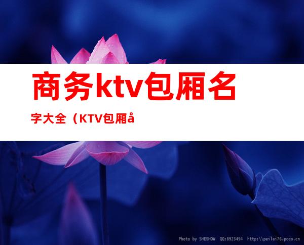 商务ktv包厢名字大全（KTV包厢名字大全）