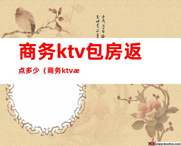 商务ktv包房返点多少（商务ktv收费标准）