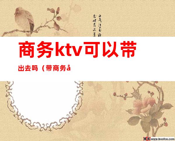 商务ktv可以带出去吗（带商务和不带商务KTV）