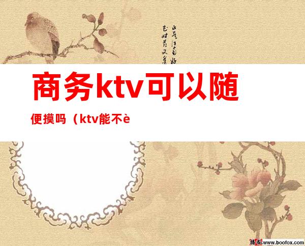 商务ktv可以随便摸吗（ktv能不能摸）