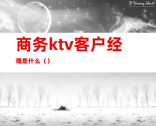 商务ktv客户经理是什么（）