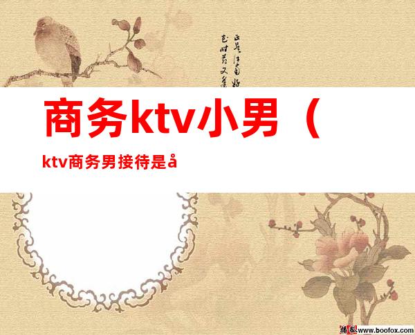 商务ktv小男（ktv商务男接待是干嘛的）