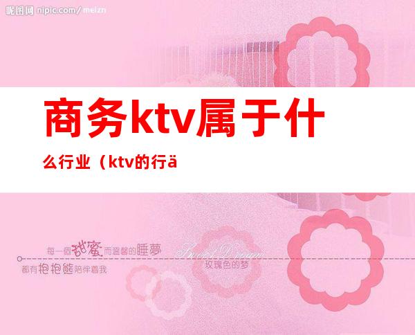 商务ktv属于什么行业（ktv的行业类别）