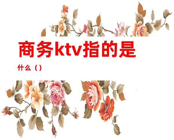 商务ktv指的是什么（）