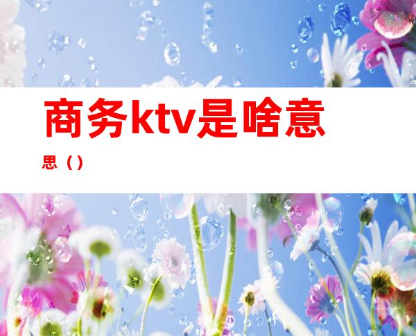 商务ktv是啥意思（）