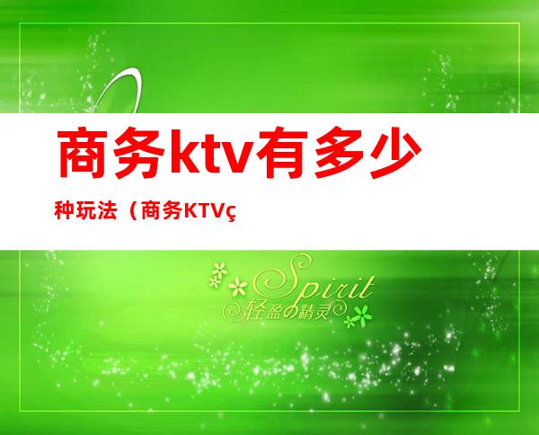 商务ktv有多少种玩法（商务KTV玩法）