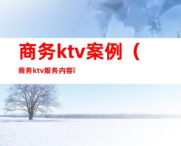 商务ktv案例（商务ktv服务内容）