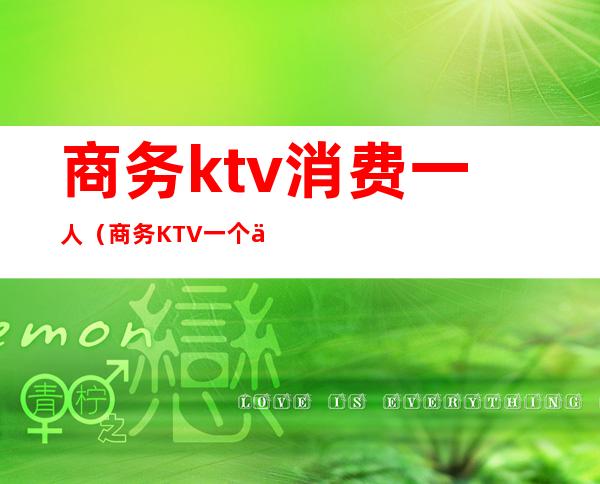 商务ktv消费一人（商务KTV一个人去）