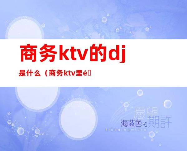 商务ktv的dj是什么（商务ktv里面的dj）