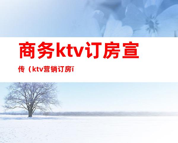 商务ktv订房宣传（ktv营销订房）