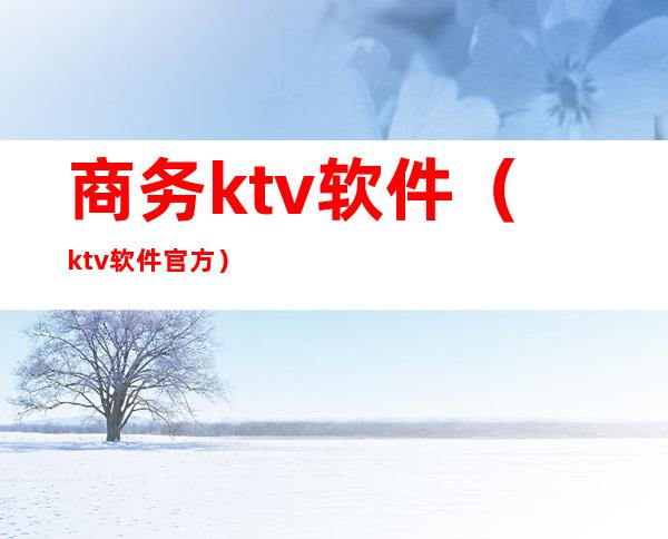 商务ktv软件（ktv软件官方）