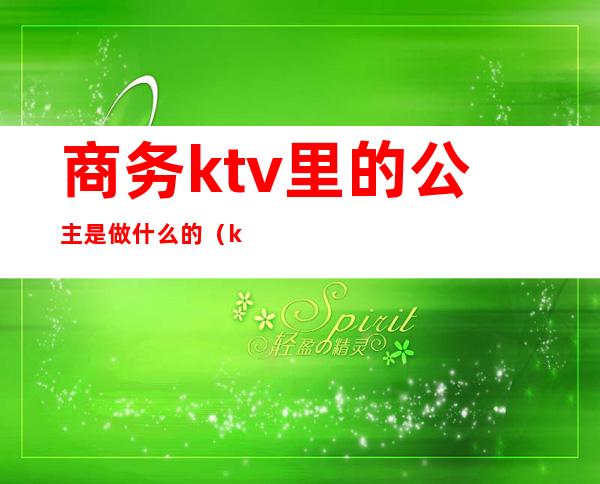 商务ktv里的公主是做什么的（ktv的公主是做什么?）