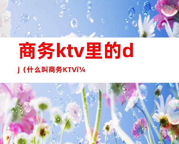 商务ktv里的dj（什么叫商务KTV）