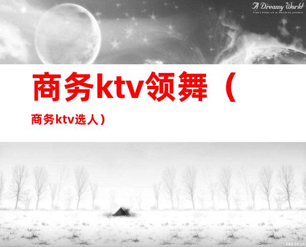 商务ktv领舞（商务ktv选人）