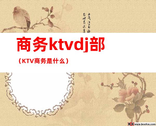 商务ktvdj部（KTV商务是什么）