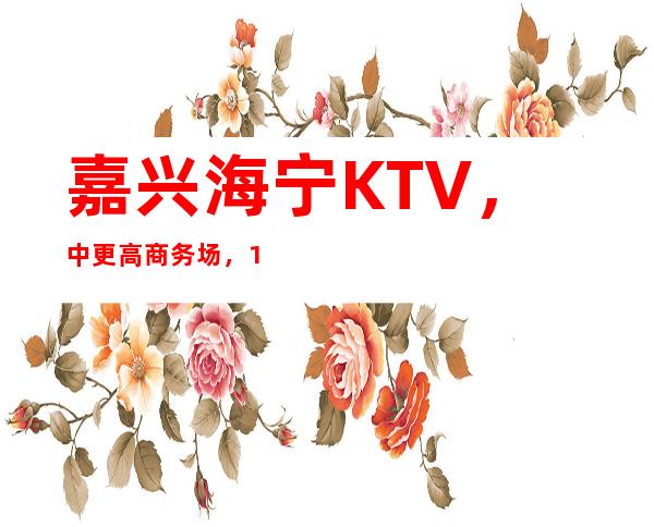 嘉兴海宁KTV，中更高商务场，1q-1.5q 缺人，速来赚钱