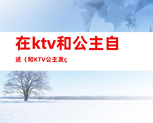 在ktv和公主自述（和KTV公主发生）