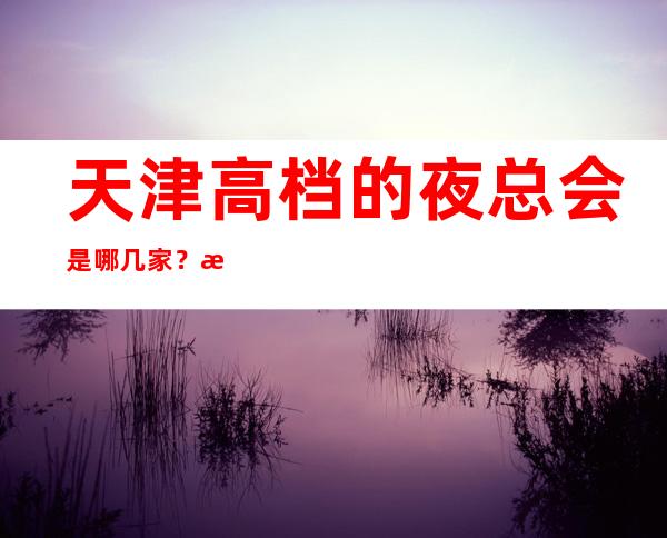 天津高档的夜总会是哪几家？排名前八的让人流连忘返