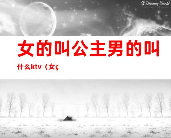 女的叫公主男的叫什么ktv（女生公主男生叫什么）