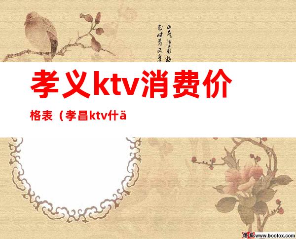 孝义ktv消费价格表（孝昌ktv什么价钱）