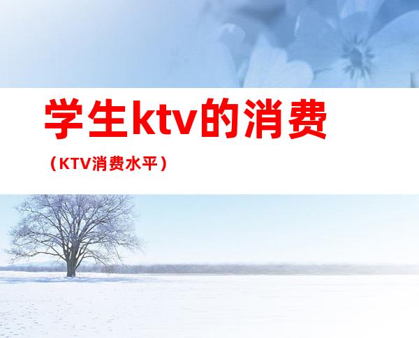 学生ktv的消费（KTV消费水平）