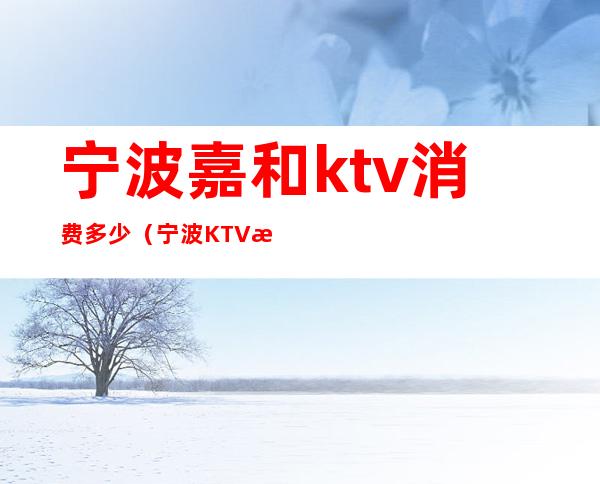 宁波嘉和ktv消费多少（宁波KTV消费）