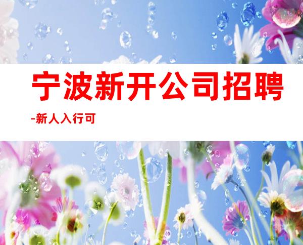 宁波新开公司招聘-新人入行可放心加入