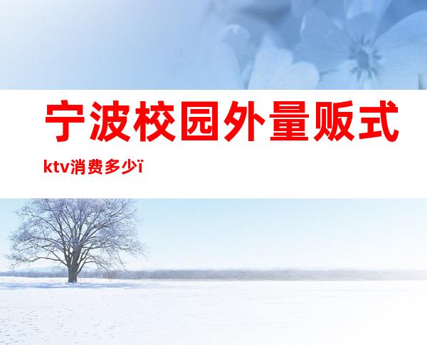 宁波校园外量贩式ktv消费多少?（）