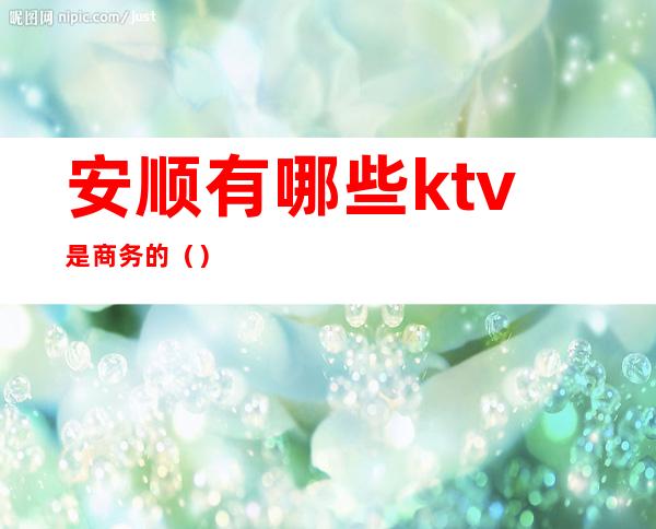 安顺有哪些ktv是商务的（）