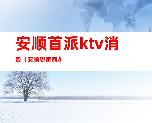 安顺首派ktv消费（安顺哪家商务ktv好玩）