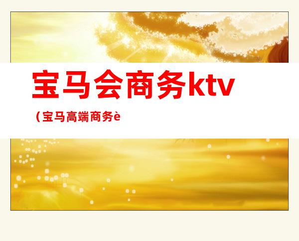 宝马会商务ktv（宝马高端商务车）