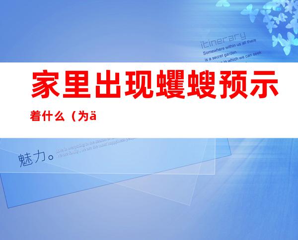 家里出现蠼螋预示着什么（为什么家里会出现蠼螋）