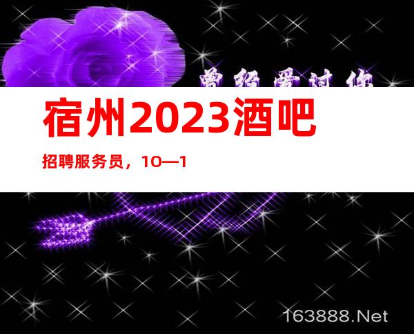 宿州2023酒吧招聘服务员，1O—12/有无经验均